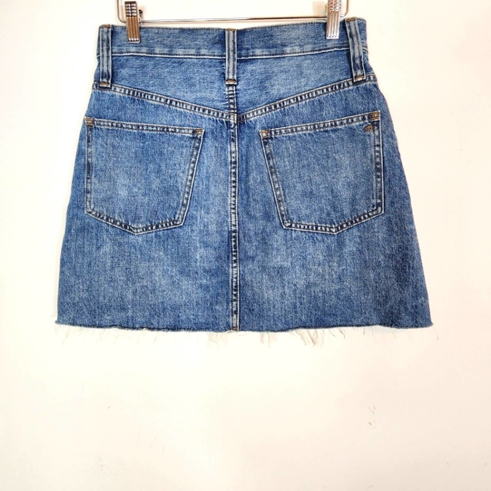 Euc Madwell Rigid Denim A-Line Mini Skirt in Lakeline Wash: Eco Edition Size 26 - Picture 8 of 11